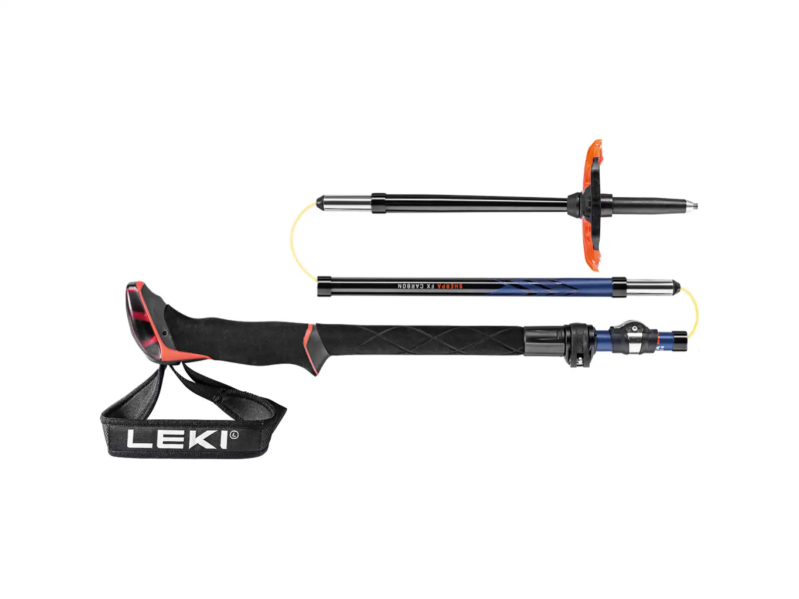 Leki Sherpa FX Carbon trekové hole Midnight blue/Dark blue/Bright red vel. 110 - 130 cm