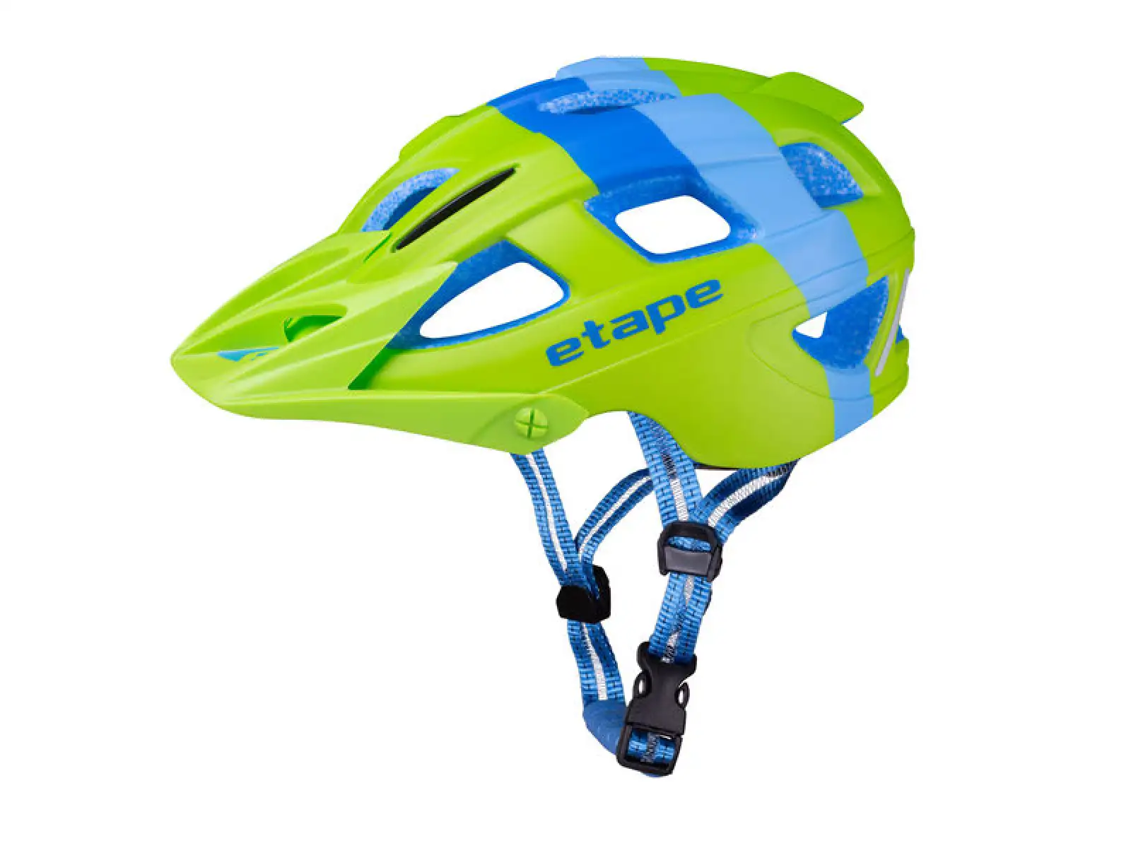 Etape Hero dětská cyklistická přilba zelená/modrá matná