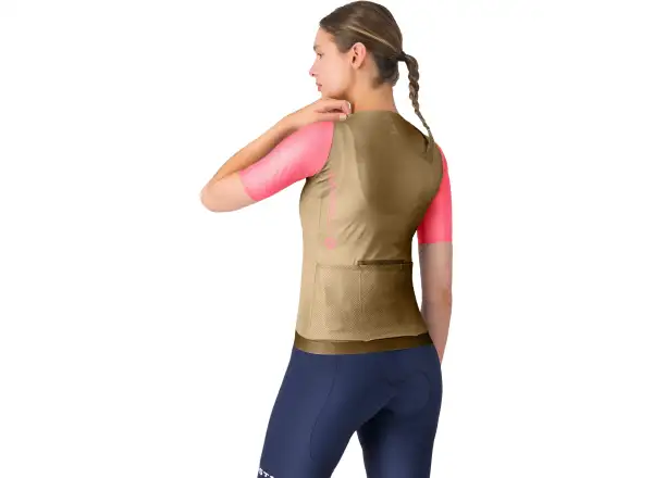 Castelli Corretto W dámský dres krátký rukáv Elmwood/Rosa GIro