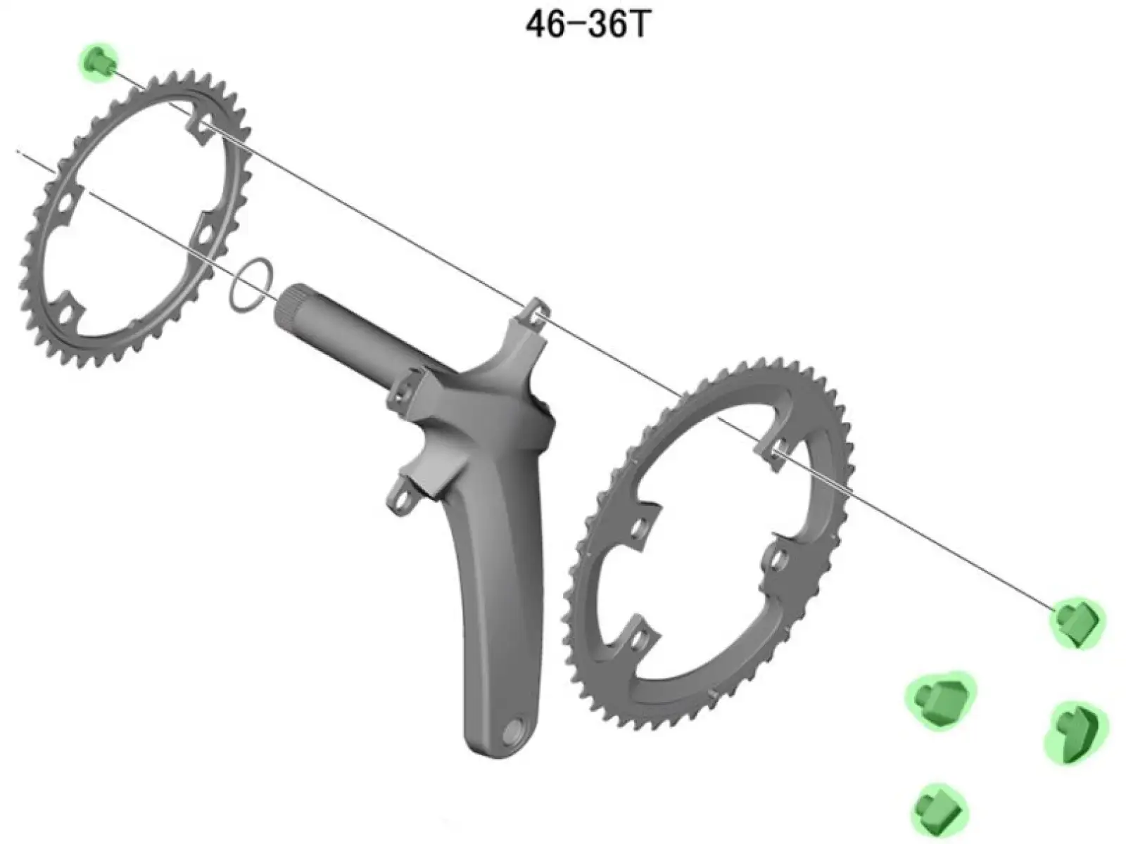Shimano FC-R8000 matky a šrouby do převodníku černá