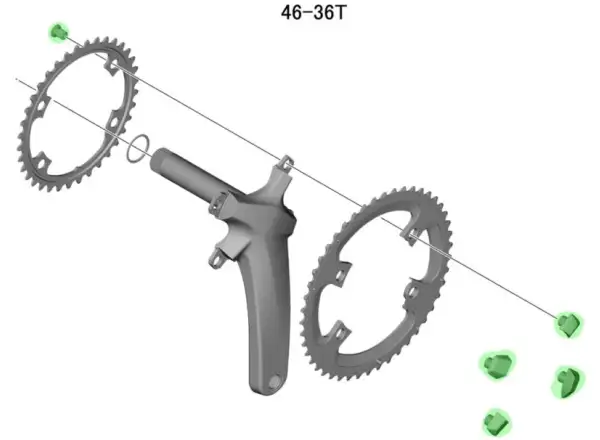 Shimano FC-R8000 matky a šrouby do převodníku černá