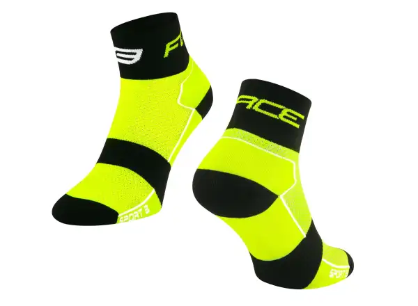 Force Sport 3 cyklistické ponožky fluo/černá