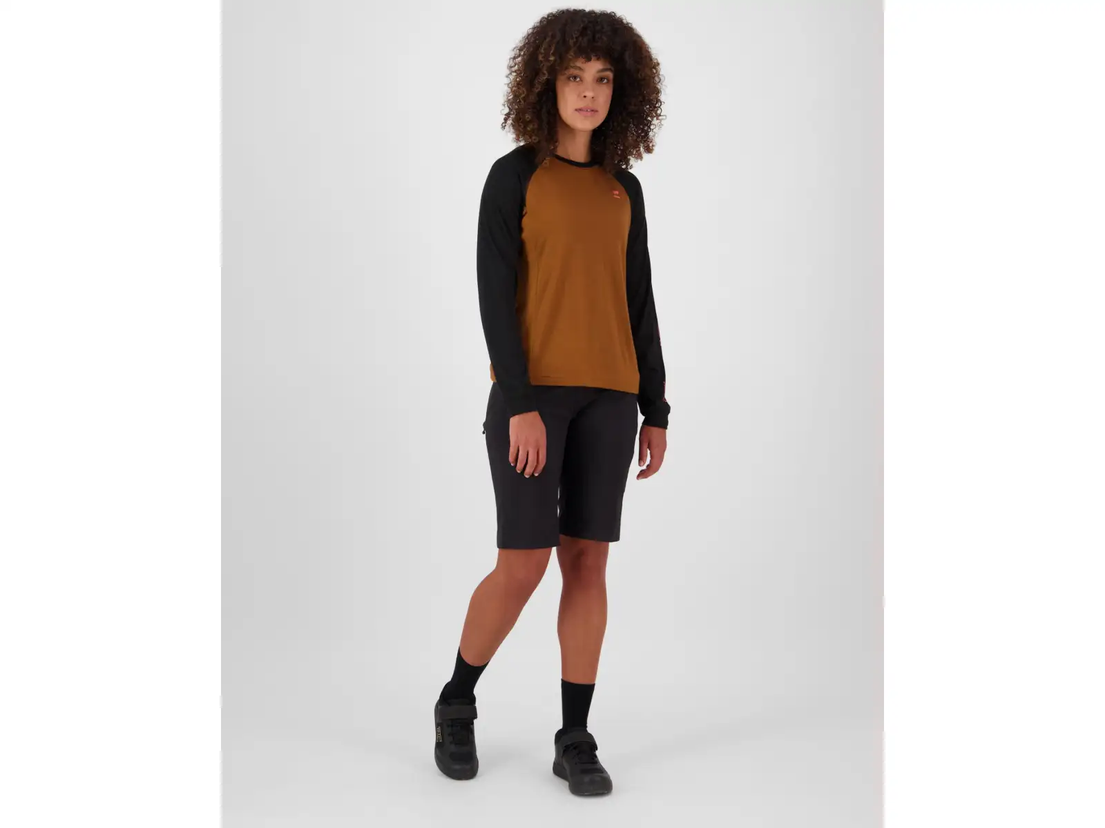 Mons Royale Tarn Merino dámské triko dlouhý rukáv Caramel / Black
