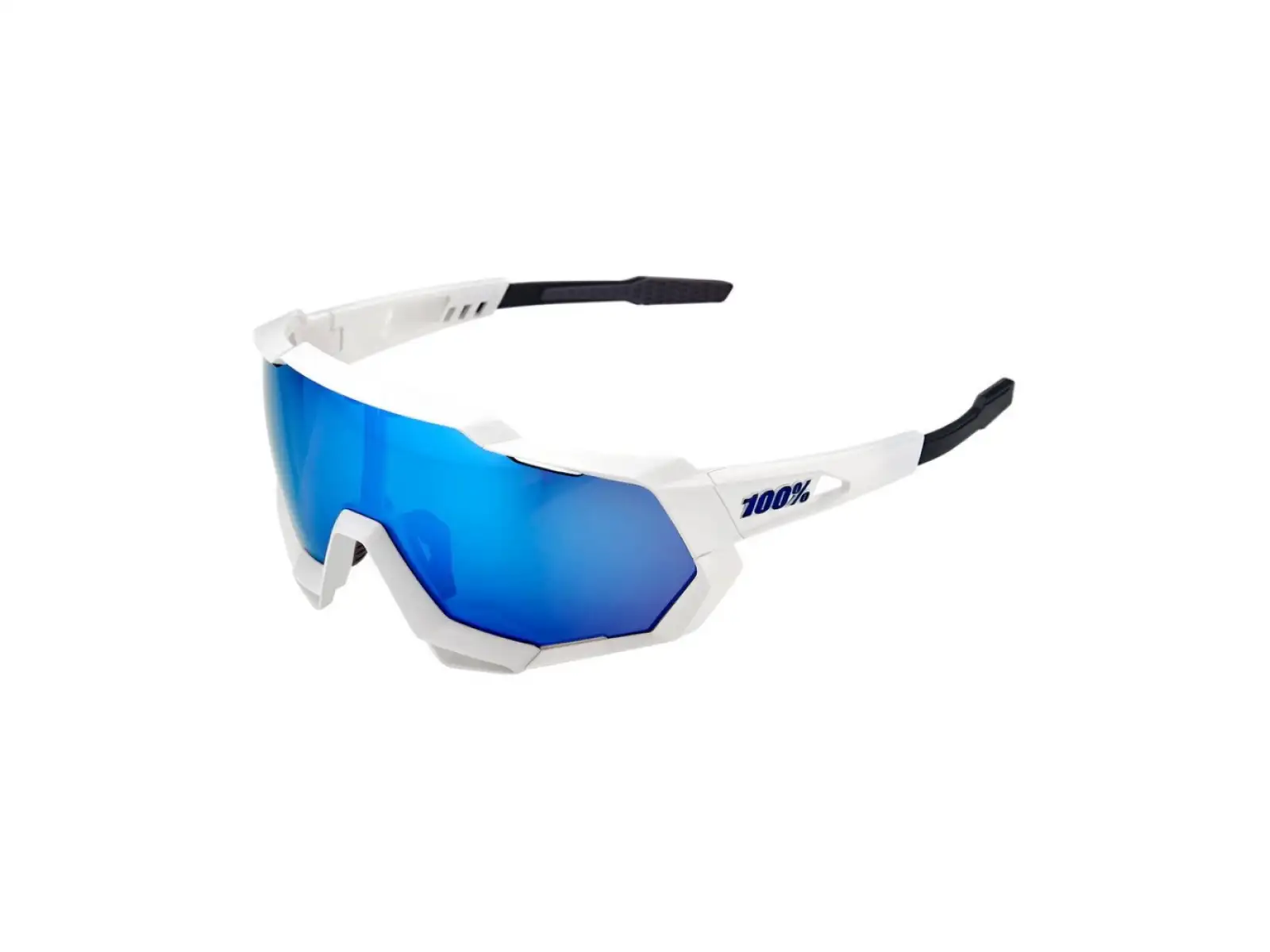 100% Speedtrap brýle matte white/hiper blue multilayer mirror lens