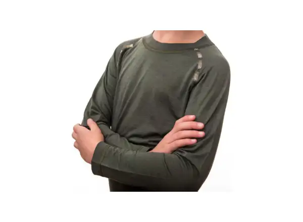 Sensor Merino Air set dětské triko dlouhý rukáv + kalhoty olive green