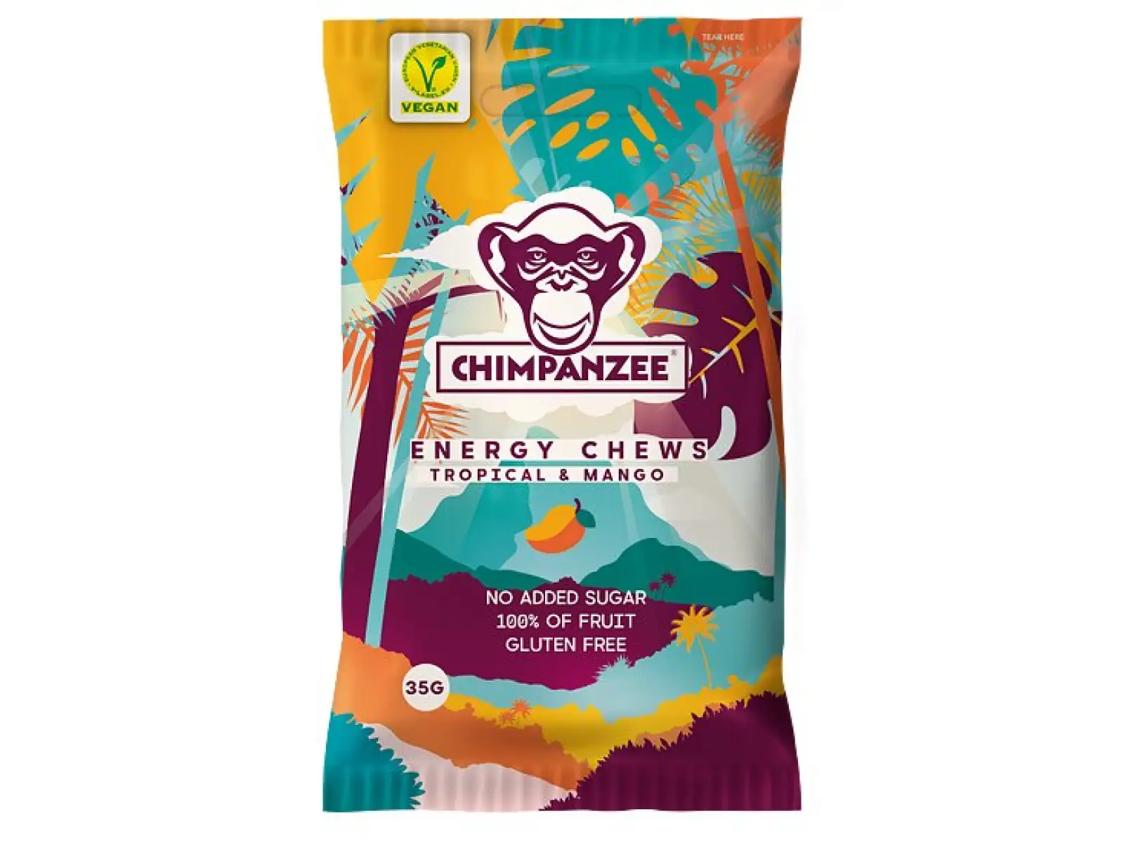 Chimpanzee Energy Chews gumové bonbony Tropical Mango 35g