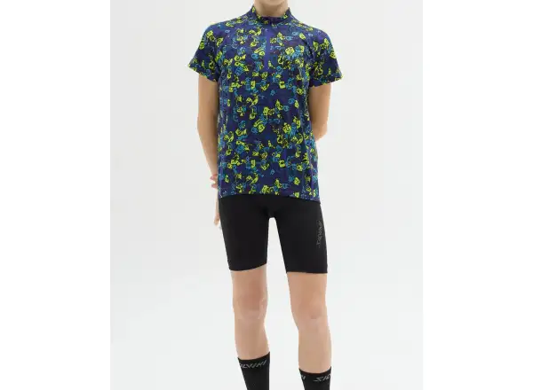 Silvini Scrivia dětský dres krátký rukáv Blue/Neon