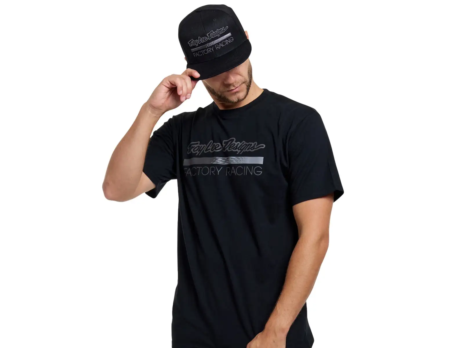 Troy Lee Designs Factory Racing pánské triko krátký rukáv Black heather/Gray