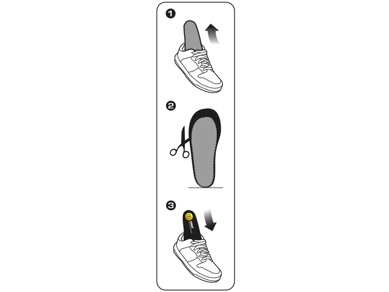 Sidas 3Feet Outdoor High vložky do bot vysoká klenba 1 pár