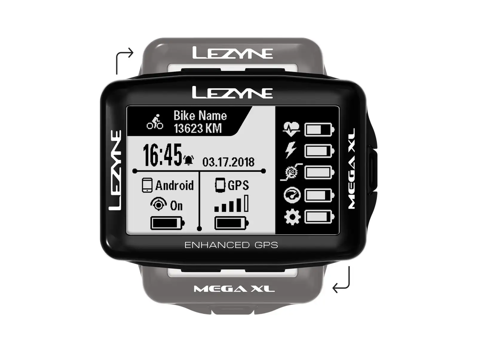 Lezyne Mega XL GPS navigace černá