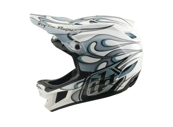 Troy Lee Designs D4 Composite MIPS přilba Torched white/Silver