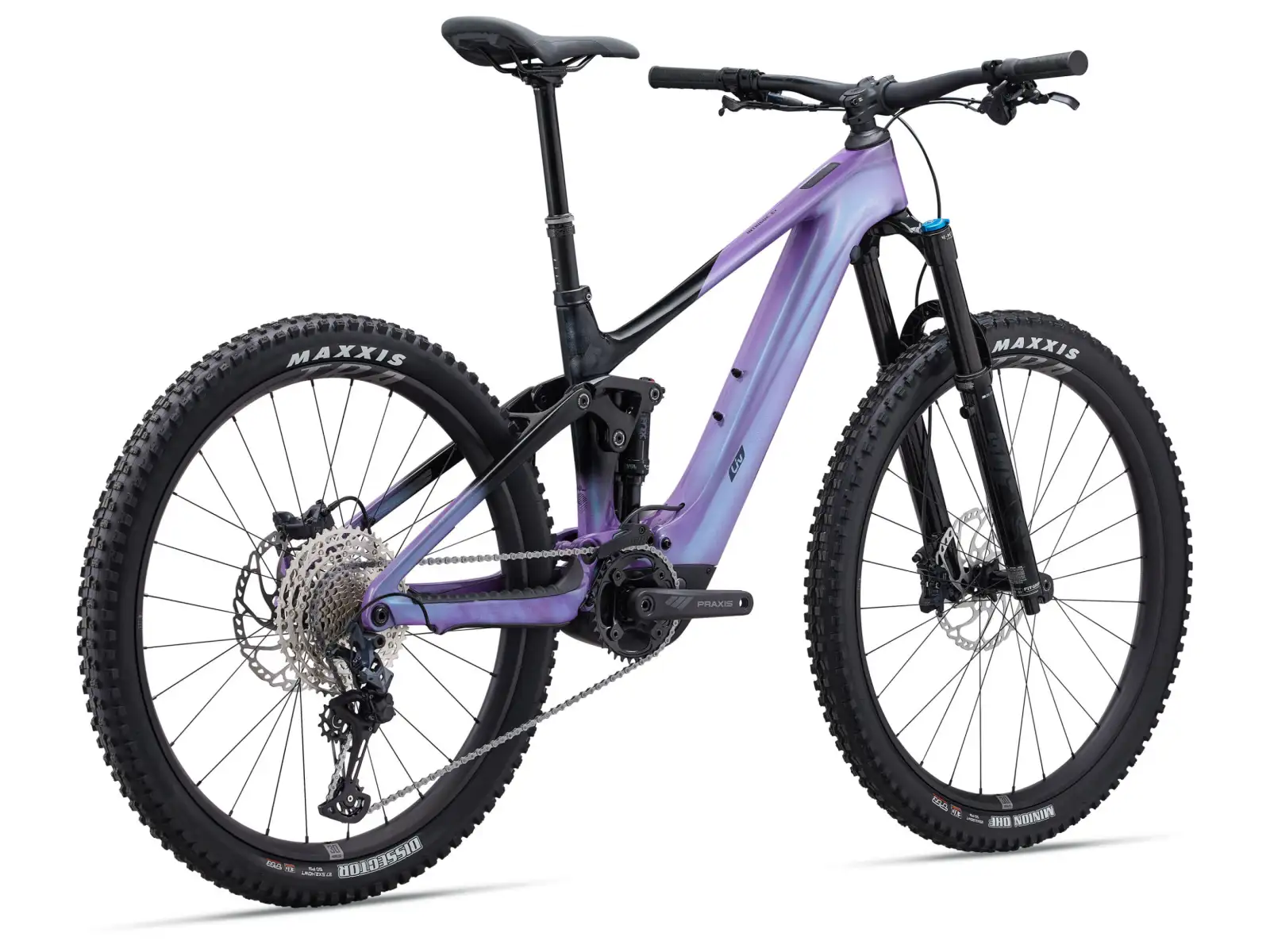Liv Intrigue X Advanced E+ Elite 2 celoodpružené elektrokolo Digital Blurple
