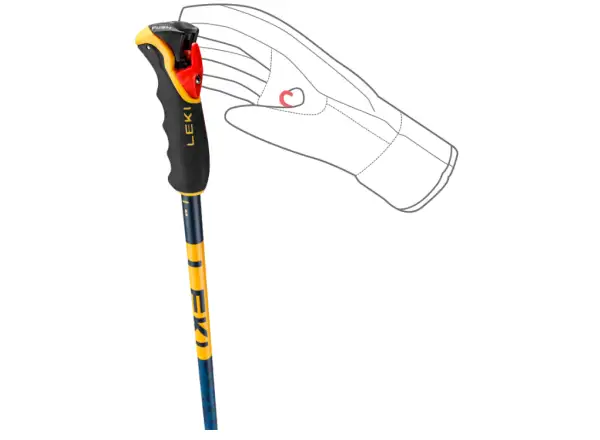 Leki Spitfire Vario 3D sjezdové hole Denimblue/Aegeanblue/Mustardyellow