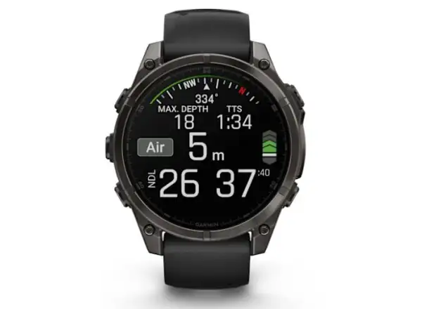 Garmin fenix 8 - 47 mm AMOLED Sapphire chytré hodinky Carbon grey DLC titanium Black/Gray