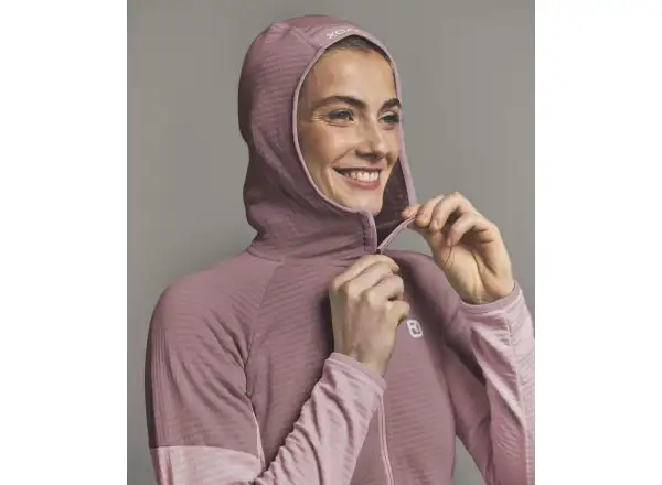 Ortovox Fleece Light Grid Hoody dámská mikina Dawn Rose