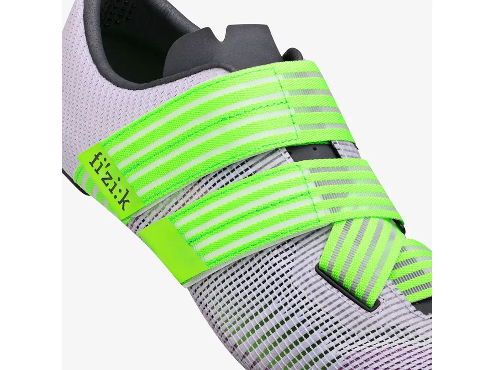 Fizik Vento Powerstrap Aeroweave silniční tretry Light Violet/Neon Green