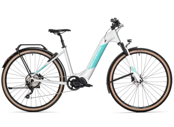 Rock Machine Crossride E400 Touring Lady elektrokolo Gloss Pearl White/Light Mint