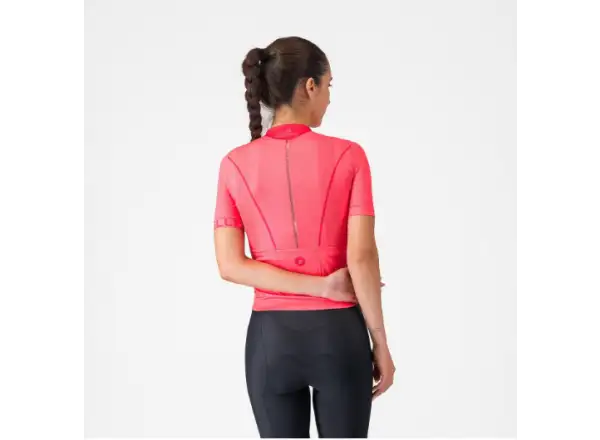 Castelli Anima Flow dámský dres krátký rukáv Brilliant Pink/Hibiscus