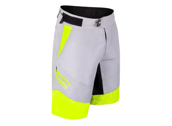 Force Storm pánské MTB kraťasy s vložkou šedá/fluo