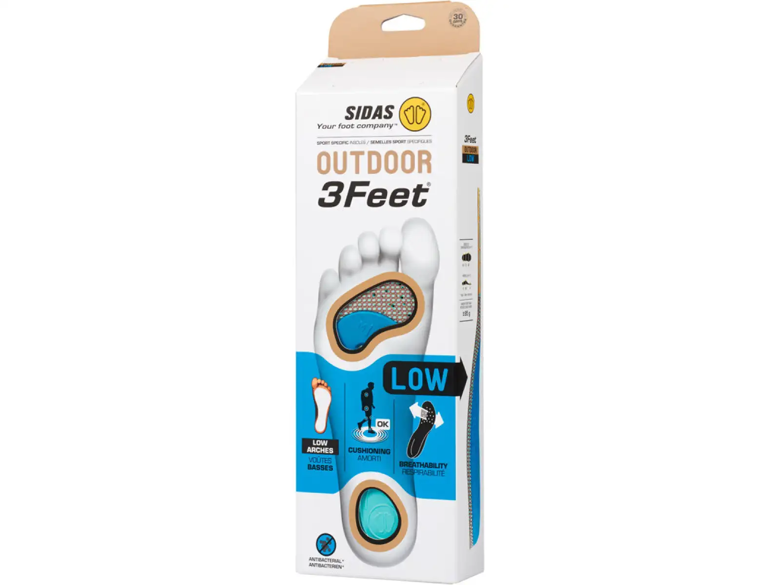 Sidas 3Feet Outdoor Low vložky do bot nízká klenba 1 pár
