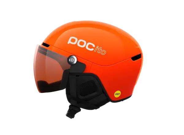 POC POCito Obex Visor dětská lyžařská přilba Fluorescent Orange