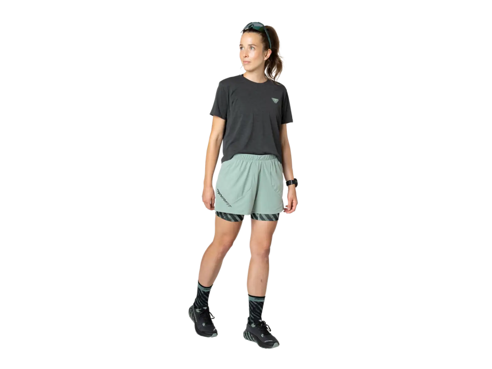 Dynafit Trail 2v1 dámské běžecké kraťasy Jadelite