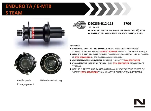 Novatec D902SB-CL-B12-A4A-11S zadní náboj CenterLock 32 děr 12x148 mm, ořech Shimano HG11