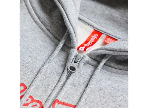 Troy Lee Designs Signature pánská mikina se zipem Gray heather/Red
