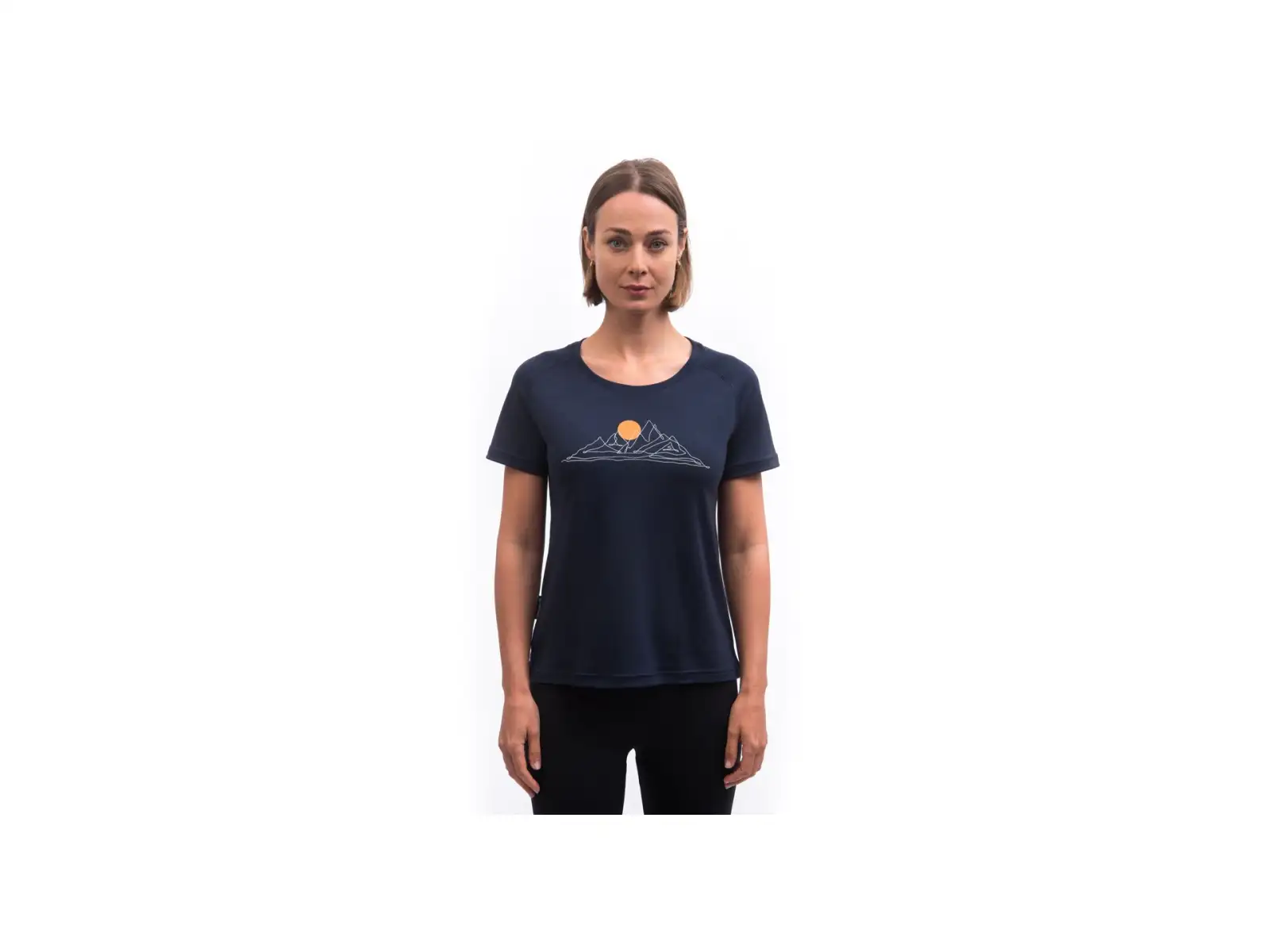 Sensor Merino Blend Moon dámské triko krátký rukáv Deep Blue