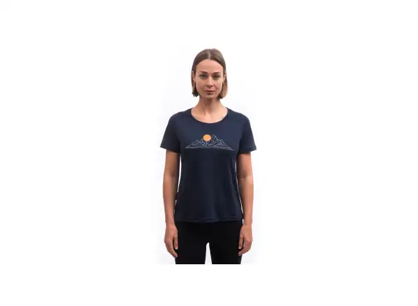 Sensor Merino Blend Moon dámské triko krátký rukáv Deep Blue