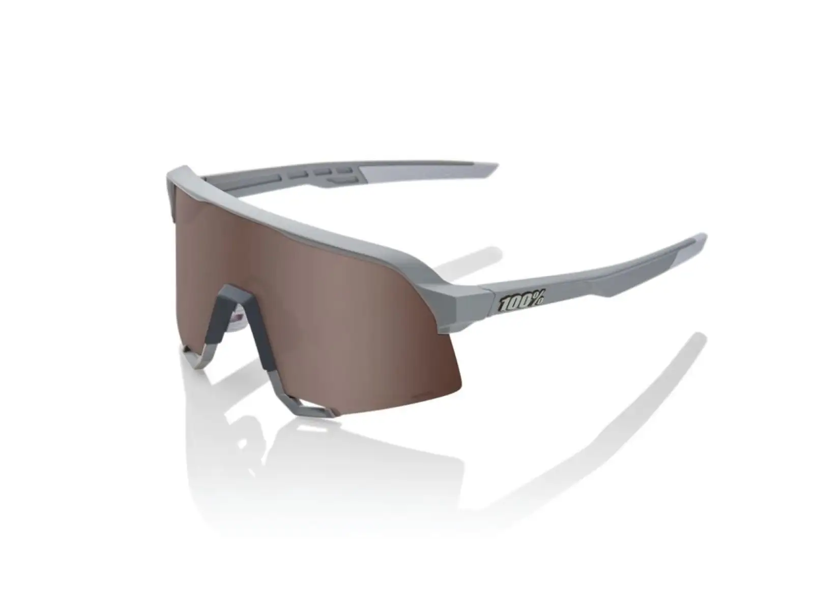 100% S3 brýle Soft Tact Stone Grey/HiPER Crimson Silver Mirror Lens
