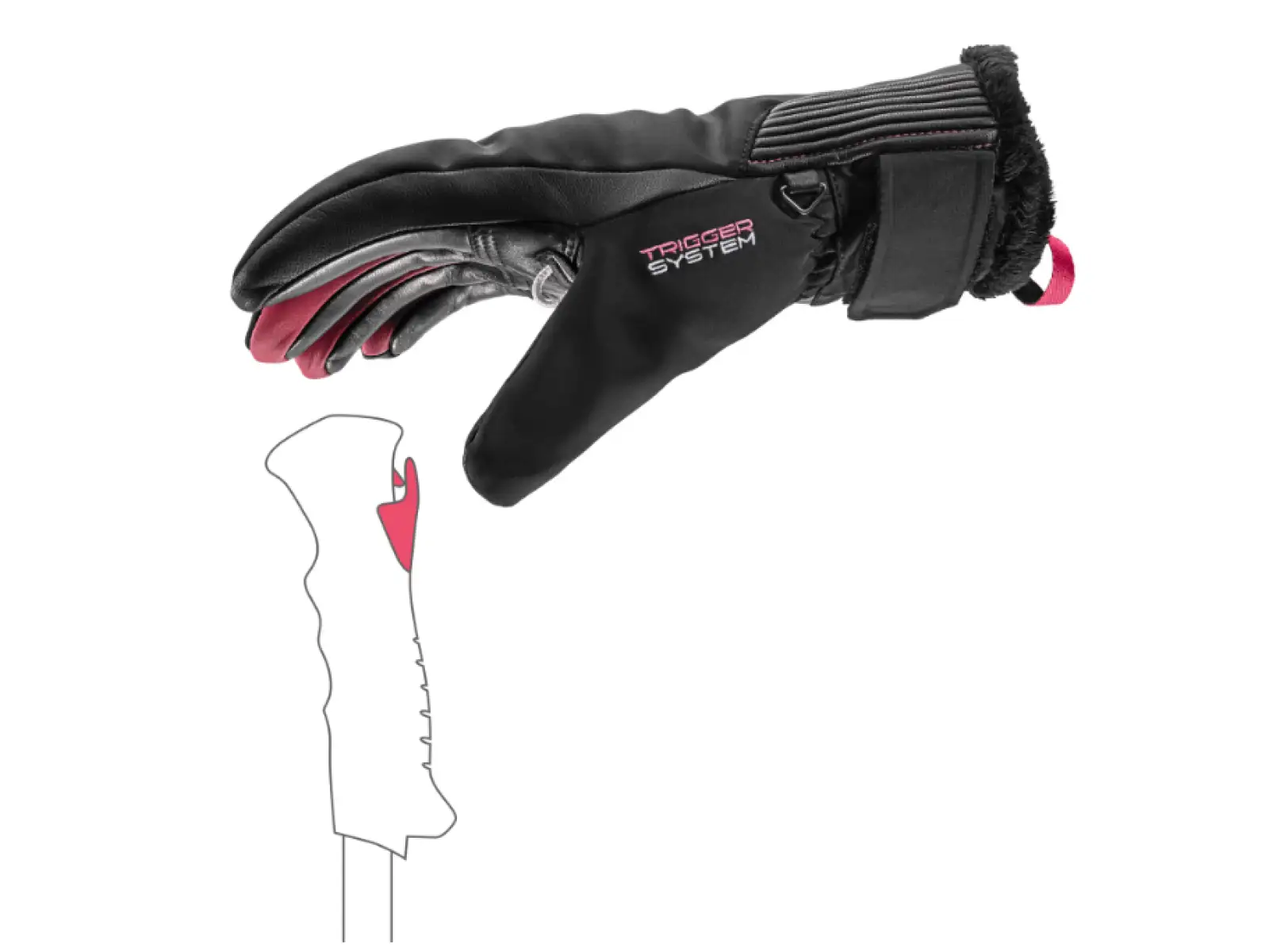 Leki Vallarta 3D Women dámské rukavice Black-Rose