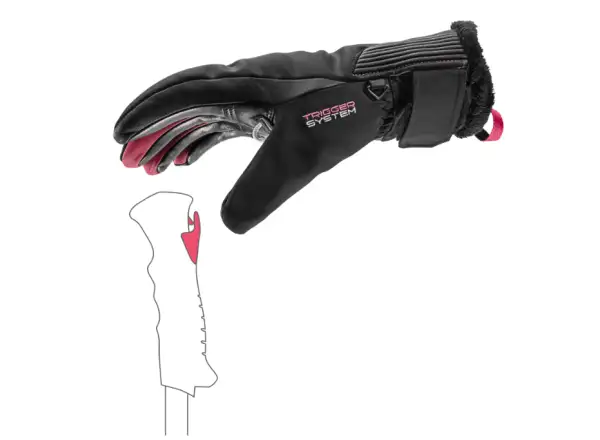 Leki Vallarta 3D Women dámské rukavice Black-Rose