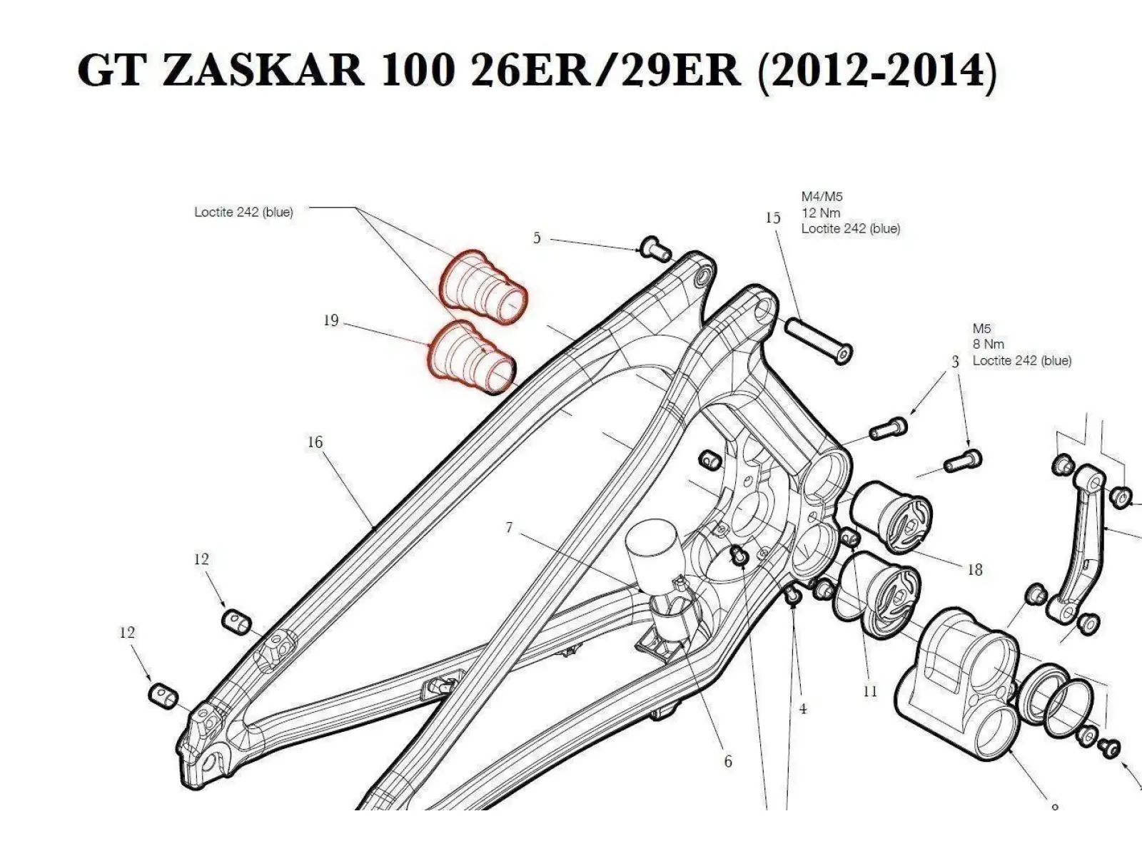 GT Zaskar 100 29" hlavní čep - šroub (ATIOT4197)