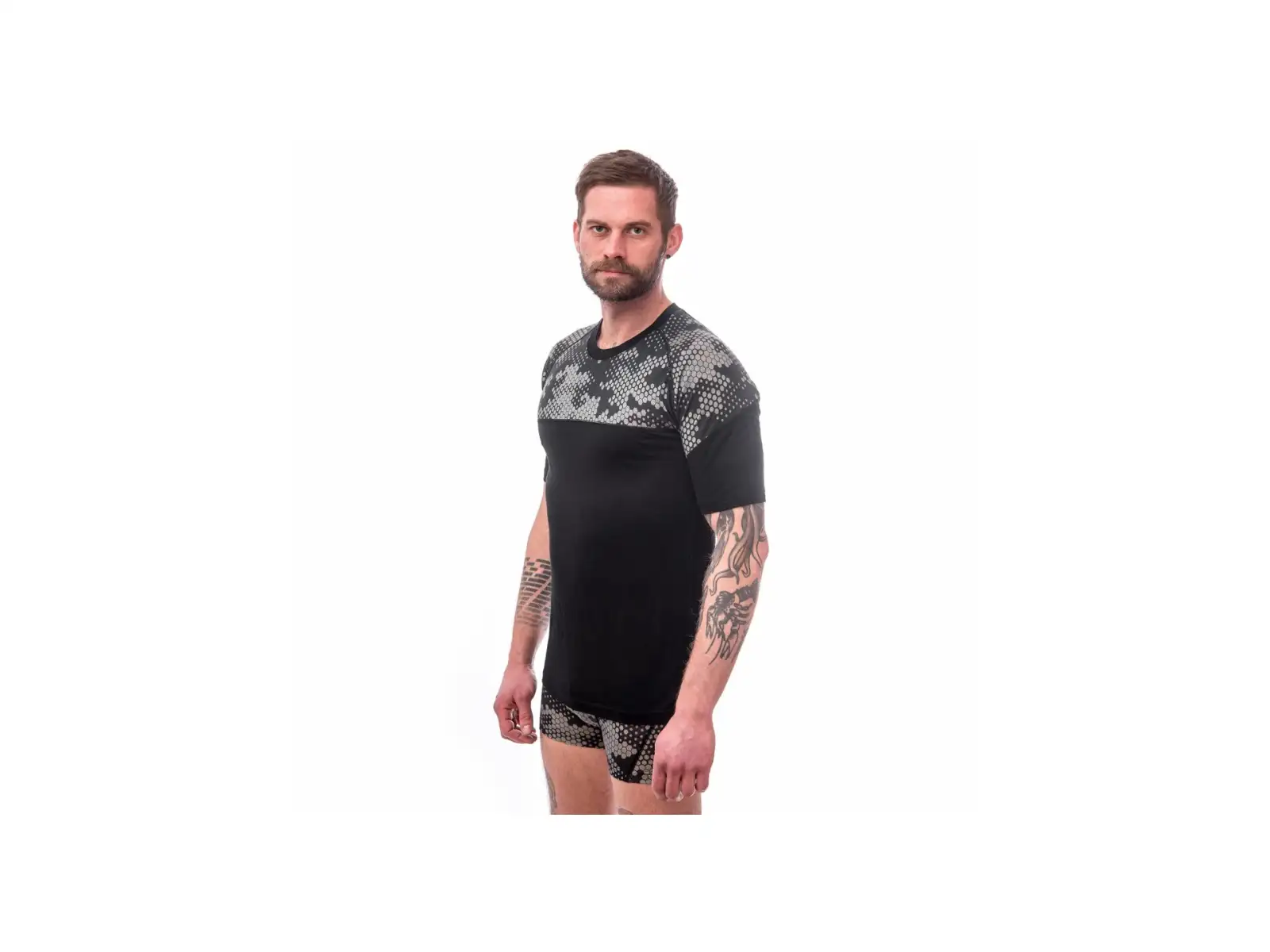Sensor Merino Impress pánské triko krátký rukáv čená/Honeycomb
