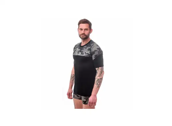 Sensor Merino Impress pánské triko krátký rukáv čená/Honeycomb