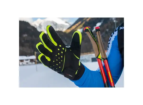 Leki HRC Race Shark běžecké rukavice Black/Neon yellow