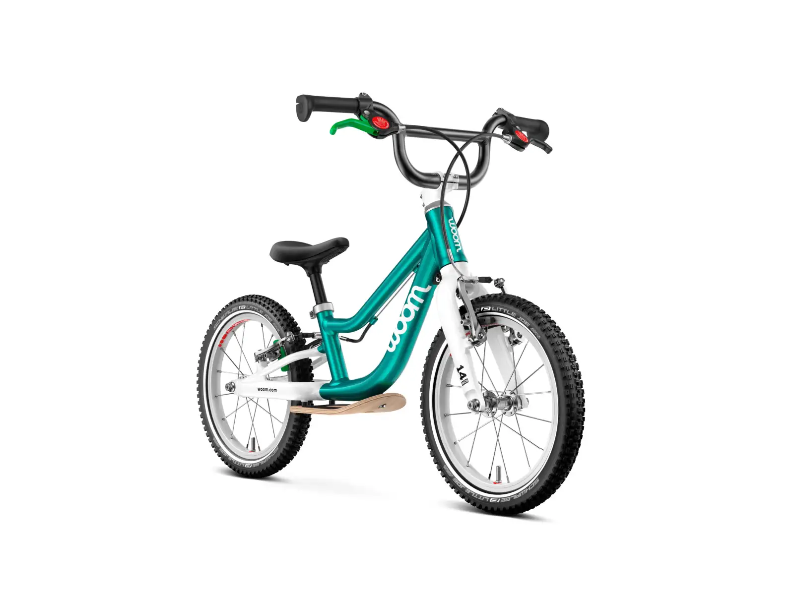 Woom GO 1 Plus Metallic Turquoise 14 dětské odrážedlo