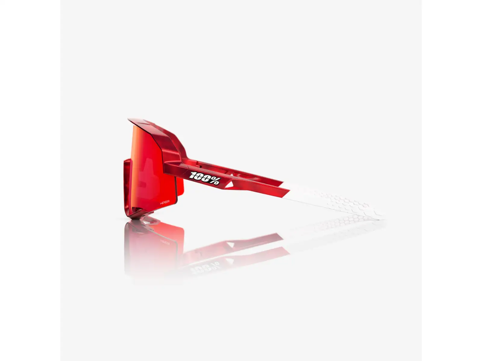 100% Slendale Pidcock Le cyklistické brýle Gloss Red Holographic HiPER Red Mirror Lens