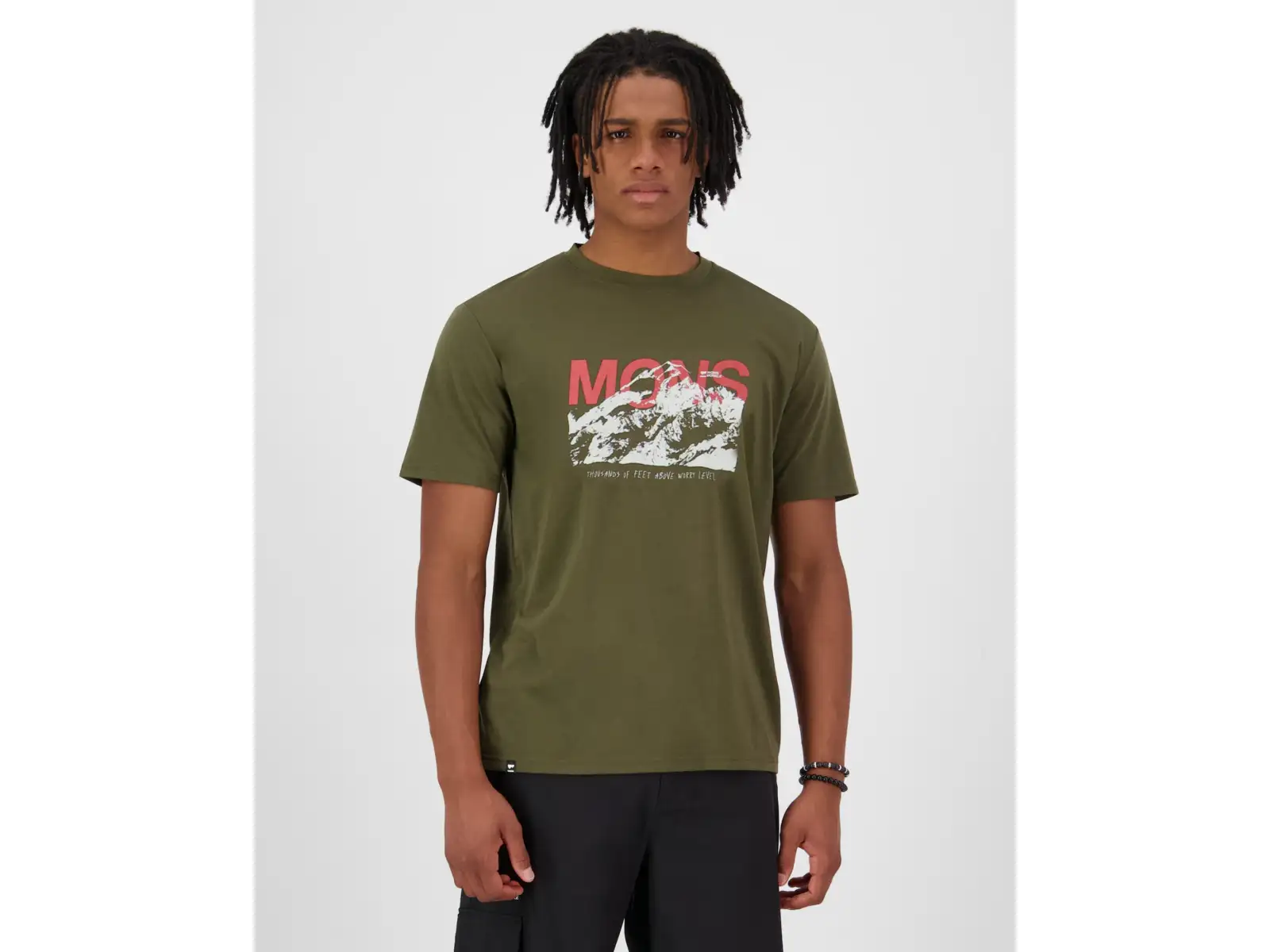 Mons Royale Icon Merino pánské triko krátký rukáv Dark Olive
