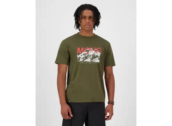 Mons Royale Icon Merino pánské triko krátký rukáv Dark Olive