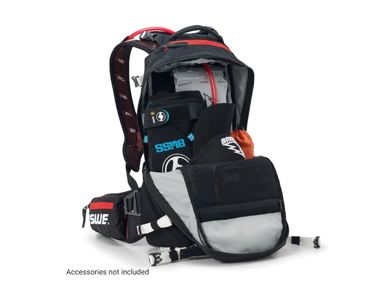 USWE Flow 16 batoh s chráničem páteře Black/Red 16 l