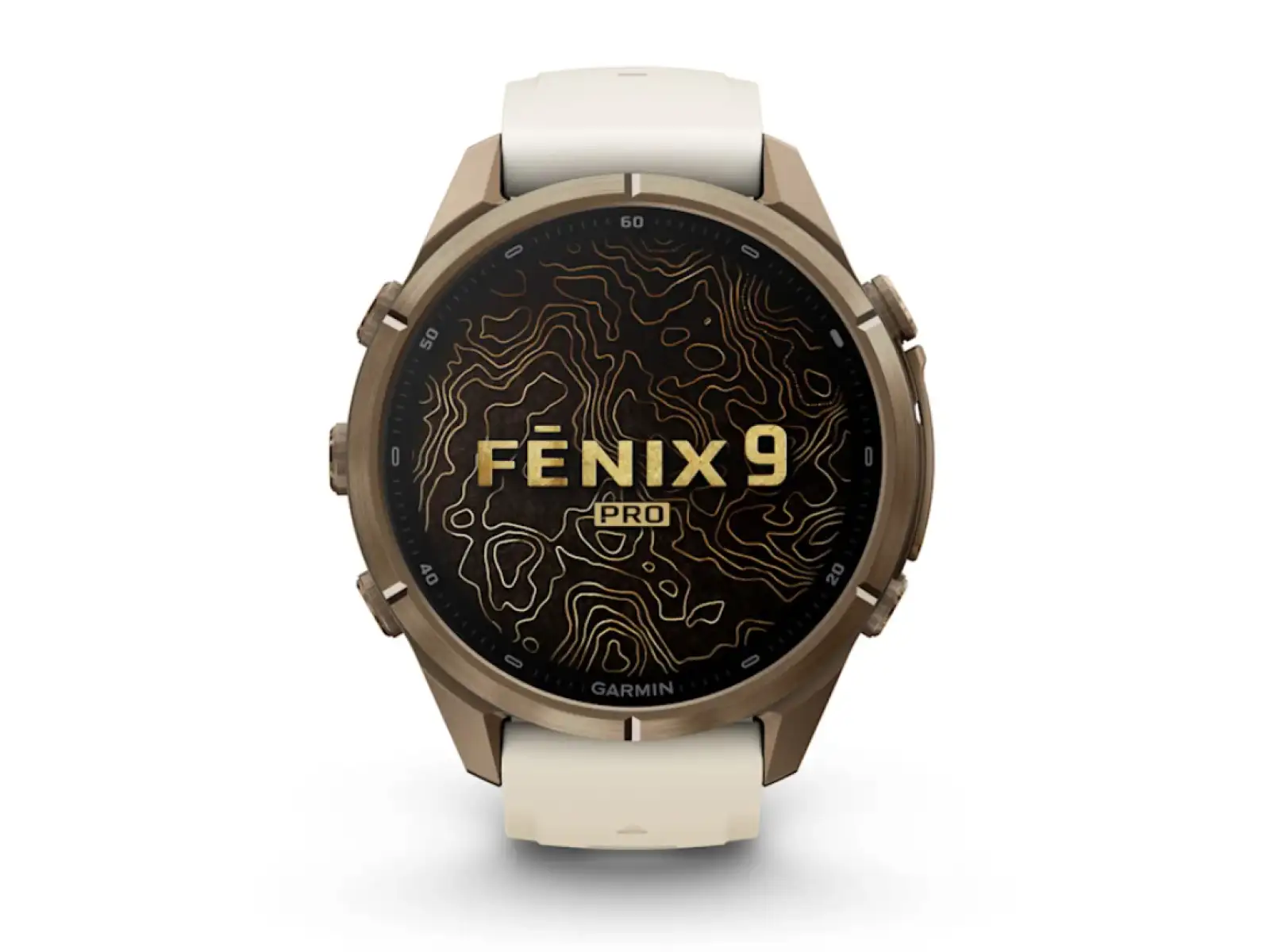 Garmin Fénix 9 Pro inReach 43 mm chytré hodinky Autumn Gold Titanium Cream/French Gray