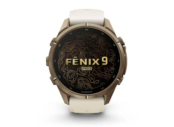 Garmin Fénix 9 Pro inReach 43 mm chytré hodinky Autumn Gold Titanium Cream/French Gray