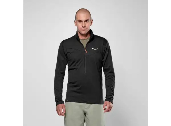 Salewa Puez Cammino Polarlite Half-Zip pánská mikina Black Out