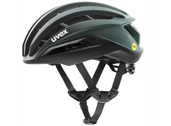 Uvex Surge Aero MIPS silniční přilba Black/Sage Green Matt