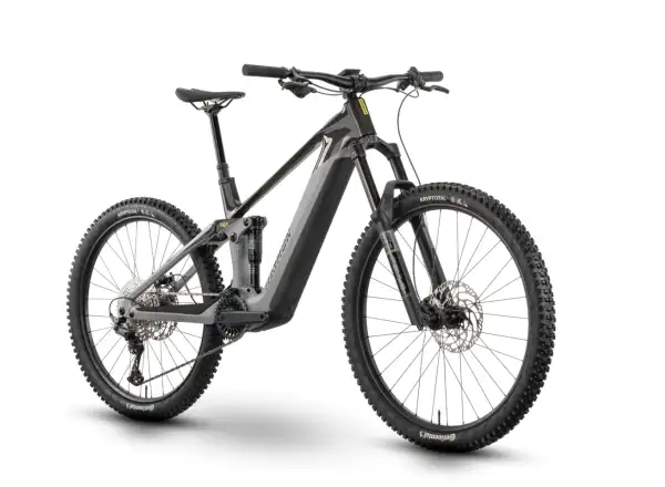 Raymon Tarok celoodpružené elektrokolo Grey sparkle/Carbon/Citron
