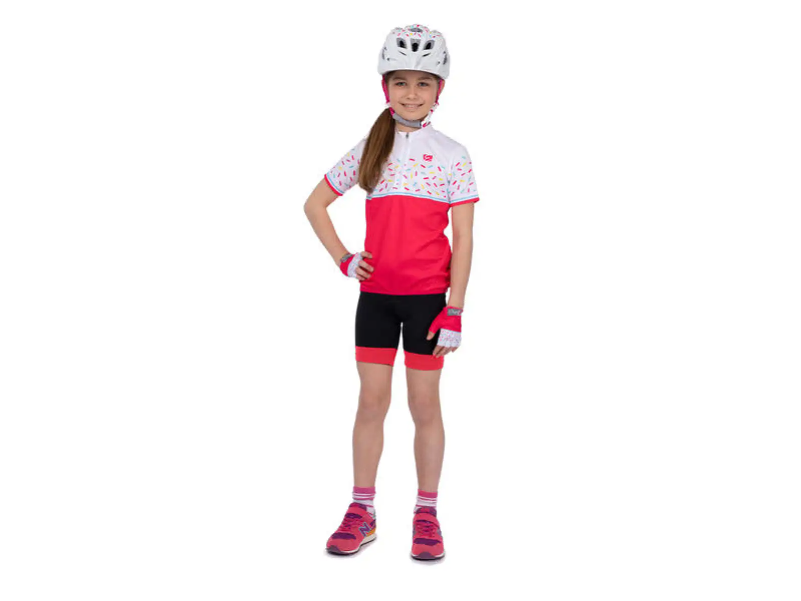 Etape Rio dětský dres krátký rukáv růžová/bílá