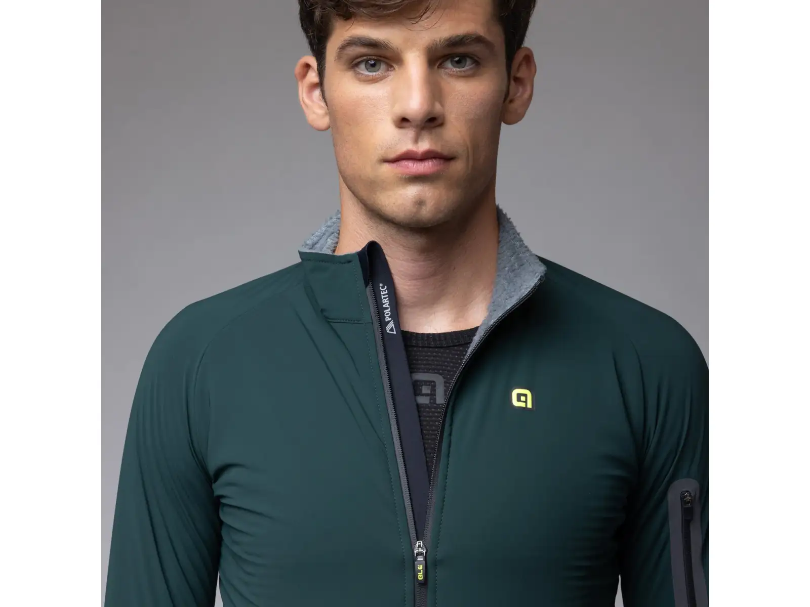 Alé R-EV1 Thermo Shield pánská zimní cyklistická bunda Bottle Green