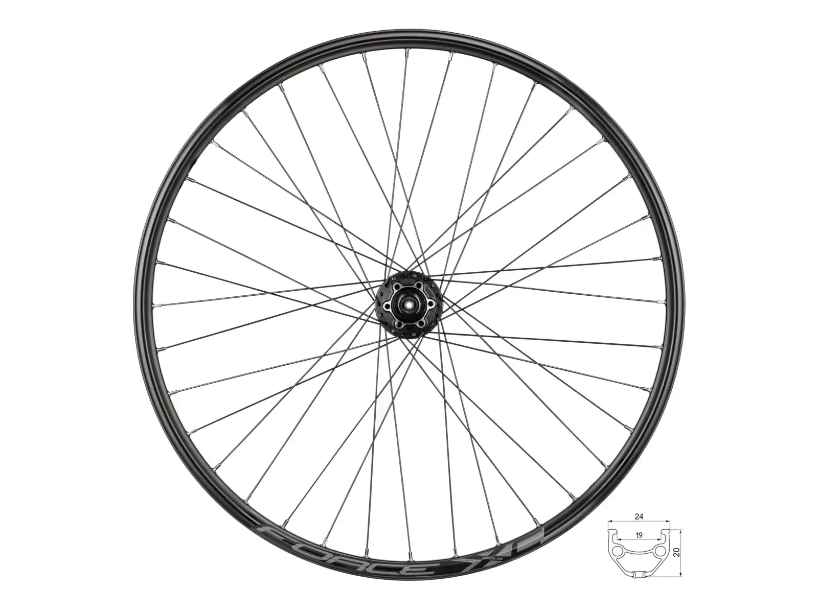 Force XC Disc 26" zadní vypletené kolo FH-M475 36 děr
